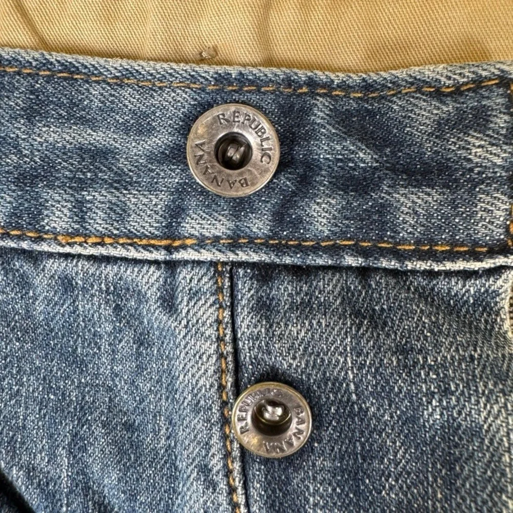 Banana Republic Utility Jeans Mens 35x30 Medium Wash Blue Cotton Button Fly